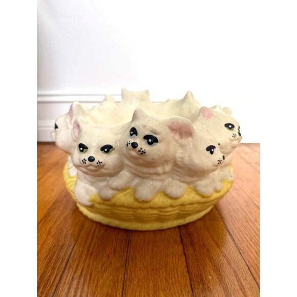 Circle of cats ring vintage cat planter large ceramic bowl Bellini Italy - Picture 2 of 8